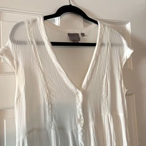 Anthropologie Gauzy Long Breezy Top
